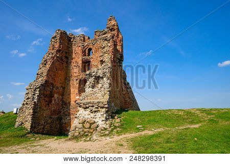 Ruins Of Novogrudok Castle On Summer Day In Belarus