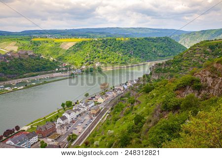 Sankt Goarshausen And St. Goar In The Rhine Valley Germany