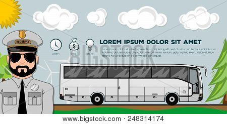 Travel Bus. Transportation Banners Or Posters. Ideal For Web Site Or Social Media Network Cover Prof