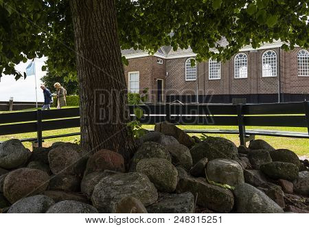 Schokland, Netherlands, June 23, 2018: Church Of Former Island Schokland, Unesco World Heritage Site
