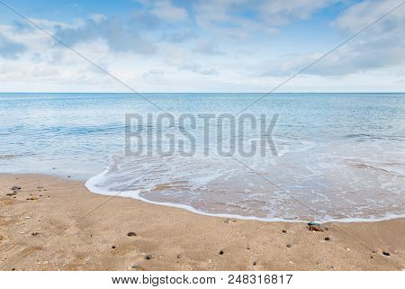 View Of The Sea And Beach At Bennlech In Anglesey North Waes Uk