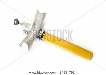 Steering Wheel Lock For The Car On The White