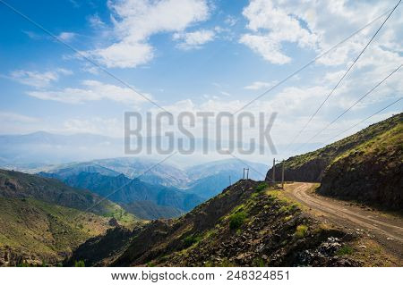 Mountain Landscape With Road Of Alamut Mountain Range In Alamut Region In The South Caspian Province