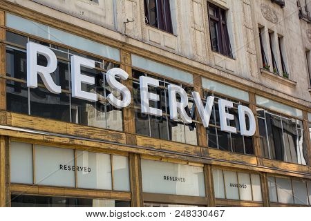 Budapest, Hungary - July 5, 2018: Reserved Store At Vaci Shopping Street. Reserved Is A Polish Cloth