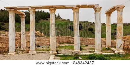 Ancient Ruins Of Hierapolis Near Pamukkale In Turkey