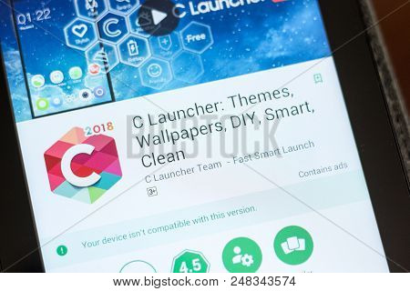 Ryazan, Russia - July 03, 2018: C Launcher: Themes, Wallpapers, Diy, Smart, Clean Icon In The List O