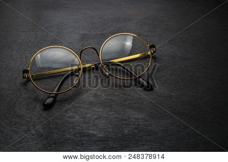 Glasses On A Wooden Background See, Optometry,