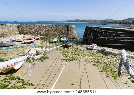 Port Racine, Cherbourg, Normandy, France - June Circa, 2018. Port Racine Is The Smallest Port Of Fra