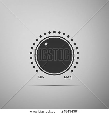 Dial Knob Level Technology Settings Icon Isolated On Grey Background. Volume Button, Sound Control, 