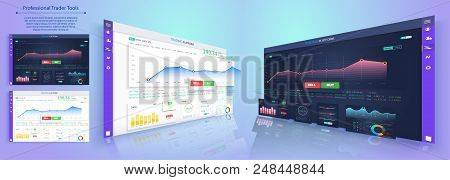 Binary Option. All Situation On Market: Put Call, Win Lost Deal. Futuristic User Interface. Infograp