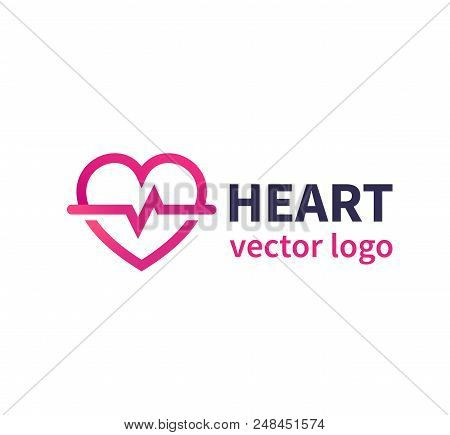 Heart Vector Logo For Cardiology Clinic, Cardiologist, Eps 10 File, Easy To Edit