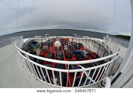 The Ferry from Horten to Moss connects Ostfold and Vestfold in Norway.June 21,2018. Kongsberg,Norway
