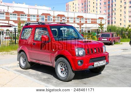 Novyy Urengoy, Russia - July 7, 2018: Motor Car Suzuki Jimny In The City Street.