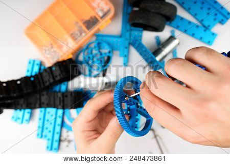 Rc Modeling Concept. Building Toy Robot Kit