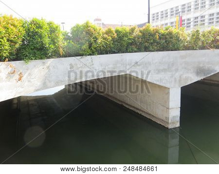 Jakarta, Indonesia - July 7, 2018: Water Tunnels On Krukut River Kali Besar In Kota Tua.