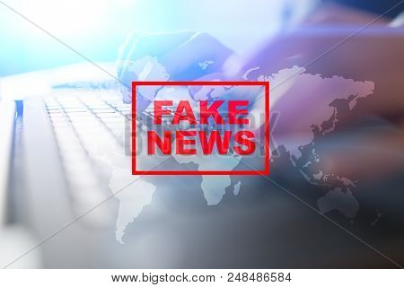 Fake News Warning On The Virtual Screen