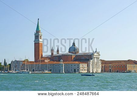 Venice, Italy - September 26, 2017: View Of San Giorgio Magiore Cathedral In The September Sunny Day