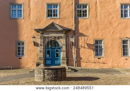Door Of The Welfenschloss Castle In Hann. Munden, Germany