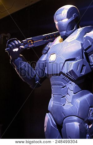 Las Vegas,usa - Oct 09, 2017: The War Machine : Iron Man Mark 3 Model At The Avengers Experience In 
