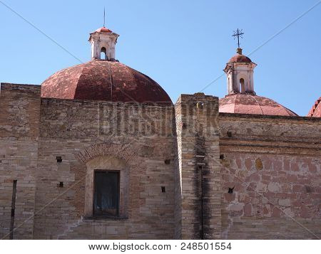 Focus On San Pedro Church In Mitla City Important Archeological Site Of Zapotec Culture In Oaxaca St