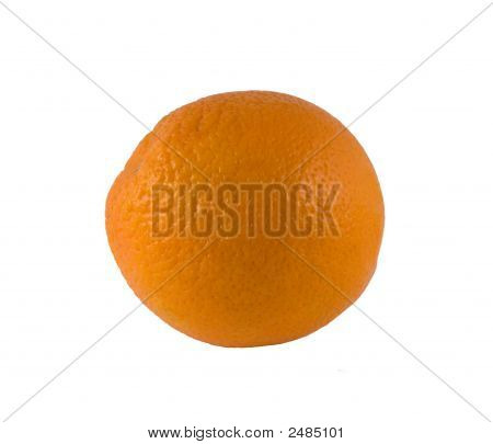 eine Reife Orange auf weißem Hintergrund