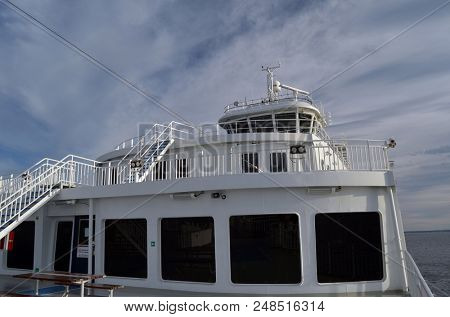 The Ferry from Horten to Moss connects Ostfold and Vestfold in Norway.June 22,2018. Moss,Norway