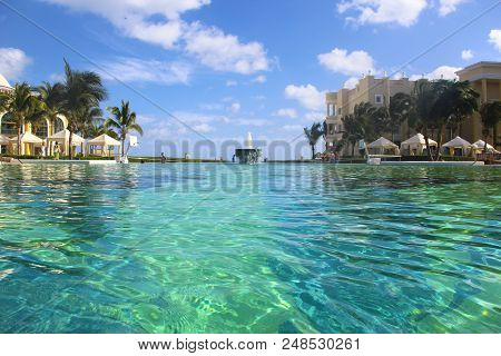 Mexico, The Salt Pool Of The Hotel Iberostar Grand Paraiso, 12/07/2015