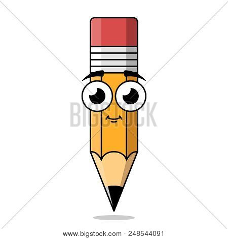 Pencil. Cute Childrens Character Pencil For Children`s Album For Drawing.