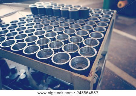 Metal Parts After Machining On A Metal-cutting Machine.