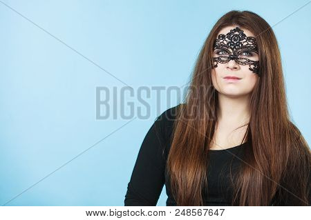 Mysterious Woman Wearing Lace Mask