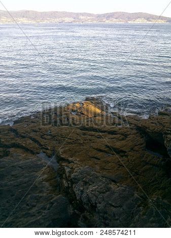 View Of The Ria De Pontevedra From Atop Some Rocks On Sanxenxo Spain