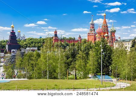 Zaryadye Park Overlooking The Moscow Kremlin