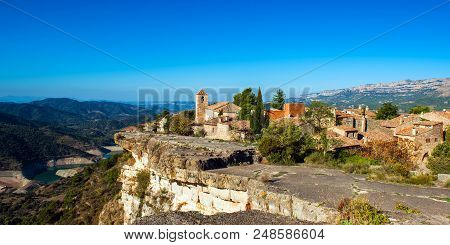 View Of The Romanesque Church Of Santa Maria De Siurana, In Siurana, Tarragona, Spain. Copy Space Fo