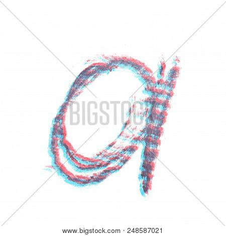 Single Hand Drawn With The Chalk A Letter Isolated Over The White Background