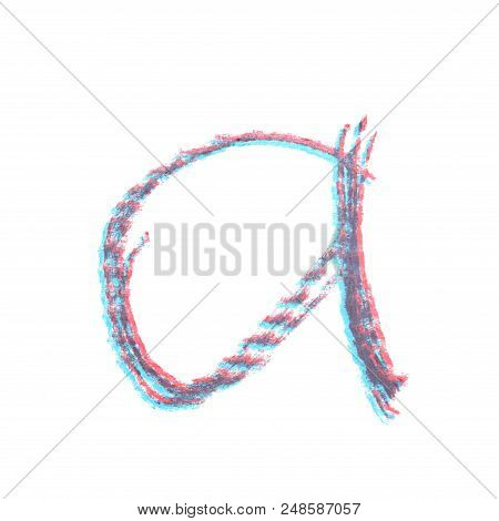 Single Hand Drawn With The Chalk A Letter Isolated Over The White Background