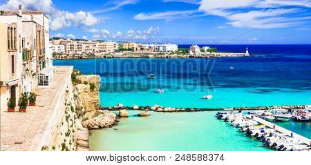Otranto - beautiful coastal town in Puglia with turquoise sea. Italy