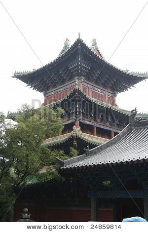 Kinesiska byggnaden inom Shaolin Temple, Kina