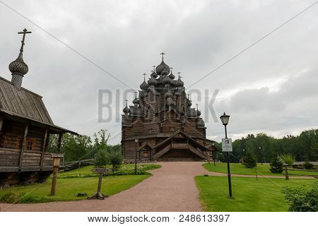 Russia, Saint Petersburg - August 18, 2017: The Twenty-five-headed Church Of The Holy Virgin (pokrov