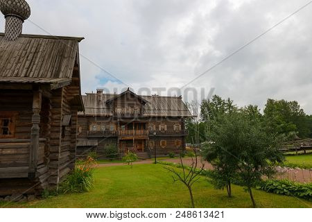 Russia, Saint Petersburg - August 18, 2017: The Reconstructed House Of Merchant Kostin From Zaonezhy