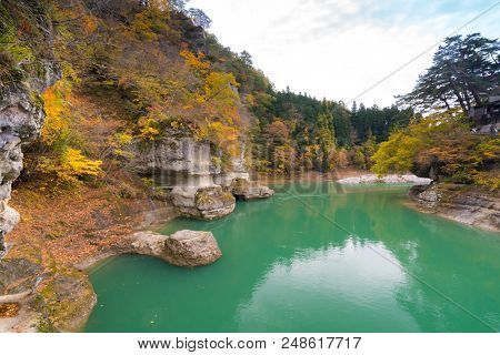 To no Hetsuri Cliff river and canyon Fukushima Japan