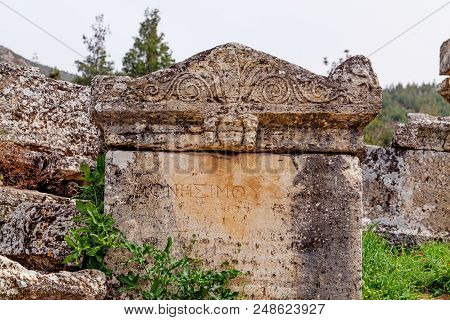 Ancient Ruins Of Hierapolis Near Pamukkale In Turkey