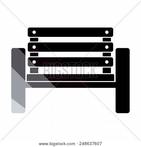 Tennis Player Bench Icon. Flat Color Design. Vector Illustration.