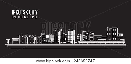 Cityscape Building Line Art Vector Illustration Design - Irkutsk City