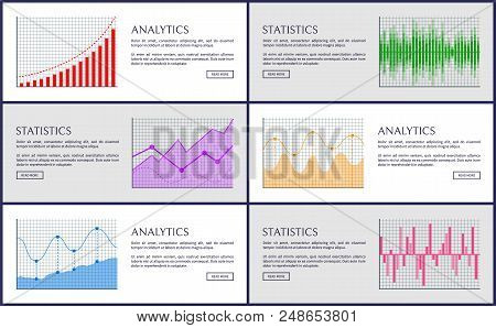 Analytics And Statistics, Color Charts Collection, Vector Illustration, Business Strategy Data, Info