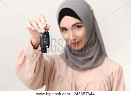 Arabian Woman With Car Keys, Selective Focus
