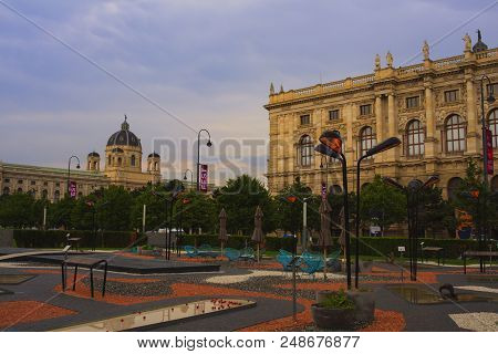 Vienna, Austria - May, 22: View Of The Museumsplatz On May 22, 2018