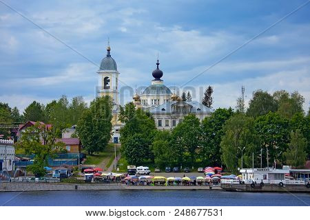 Myshkin, Russia - June 2, 2018: Town Of Myshkin On Banks Of River Volga.  View From The Ship On The 