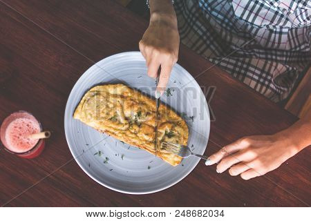 Cheburek Is A Fried Pie With Meat And Onions. Traditional Dish Of Many Turkish And Mongolian Peoples