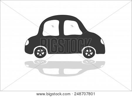 Car Doodle Icon Isolated On White Background. Vector Illustration.