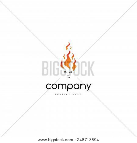 On The Logo An Abstract Image Of A Girl With Fire Instead Of Hair.
